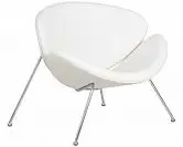 Фото №2 Кресло дизайнерское DOBRIN EMILY цвет сиденья белый YP17 цвет основания хромированная сталь