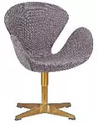 Кресло дизайнерское DOBRIN SWAN серая ткань IF11 золотое основание